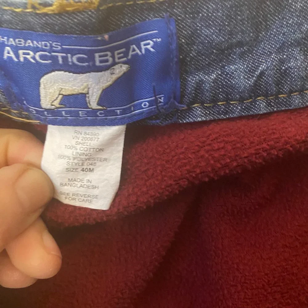 Haband's Arctic Bear flannel lined  cargo jeans pants‎ straight leg men 40M